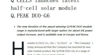 Q CELLS Launches Latest Half-cell Solar Module Q.PEAK DUO-G6