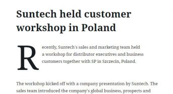 Suntech Held Customer Workshop in Poland