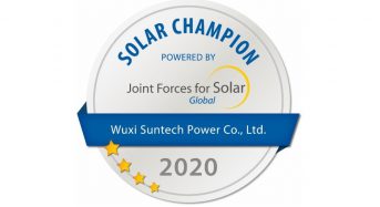 Suntech Awarded “Solar Champion” Seal by Joint Forces for Solar