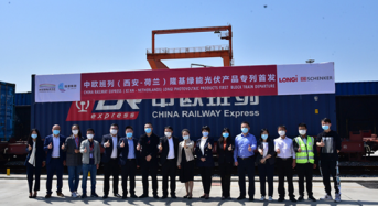 LONGi Utilizes “Chang’an” Sino-European Freight Train to Transport Modules