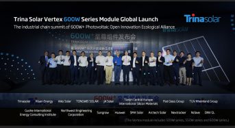 Trina Solar Unveils Vertex 600W Series Module and Expects Mass Production of 550W Series Later in Year