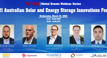 Register for PVTIME Global Events Webinar Series: 2021 Australian Solar and Energy Storage Innovations Forum
