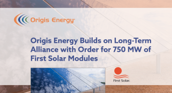 Origis Energy Builds on Long-Term Alliance with Order for 750 MW of First Solar Modules