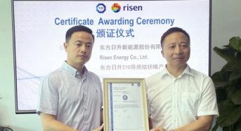 Risen Energy’s HJT 700W Hyper-ion Series Receives TÜV SÜD certification