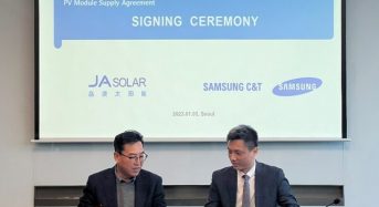 JA Solar and Samsung C&T Signs the Qatar 875MW PV Power Plant Module Supply Agreement