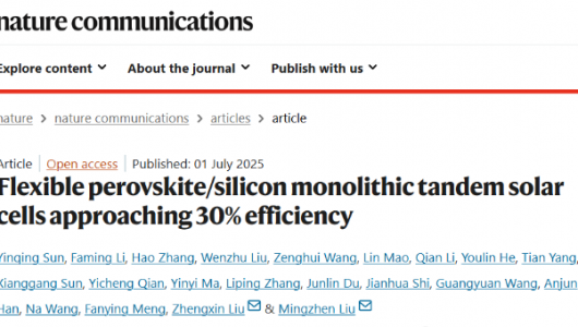 29.88%! Flexible Perovskite-Silicon Solar Cells Efficiency in Breakthrough Study