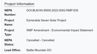 6.2GW! US BLM Revokes Approval for Nevada’s Esmeralda Seven Solar Project