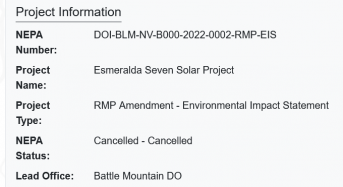 6.2GW! US BLM Revokes Approval for Nevada’s Esmeralda Seven Solar Project