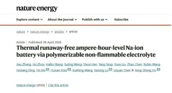 World-First Safe Sodium-Ion Battery Breakthrough